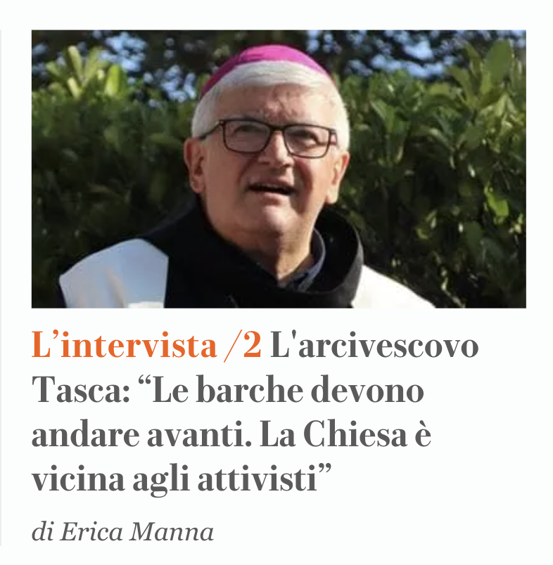 AntonioSocci1's tweet photo. L'arcivescovo di Genova sulla Flottilla....

Questo è il livello dell'episcopato. I dodici anni di Bergoglio hanno lasciato un panorama di rovine e un establishment clericale a dir poco inadeguato... E' la barca di Pietro che ondeggia paurosamente...
#Tasca https://t.co/Z2Vt1lG39z
