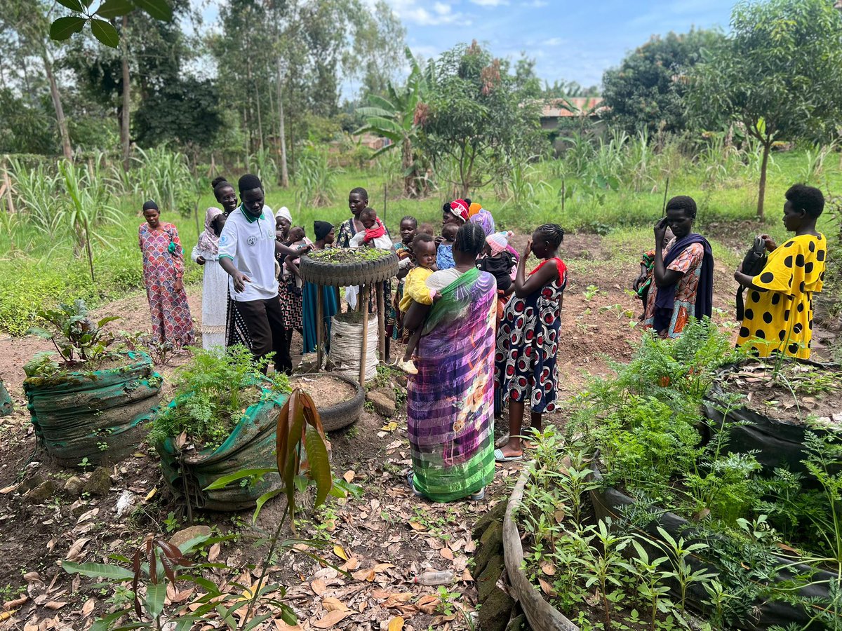 Kitchen garden demonstration to equip  communities with knowledge and skills to grow their own nutritious food 🥘! 

📍Nyakadot HCIII, Kiryandongo.