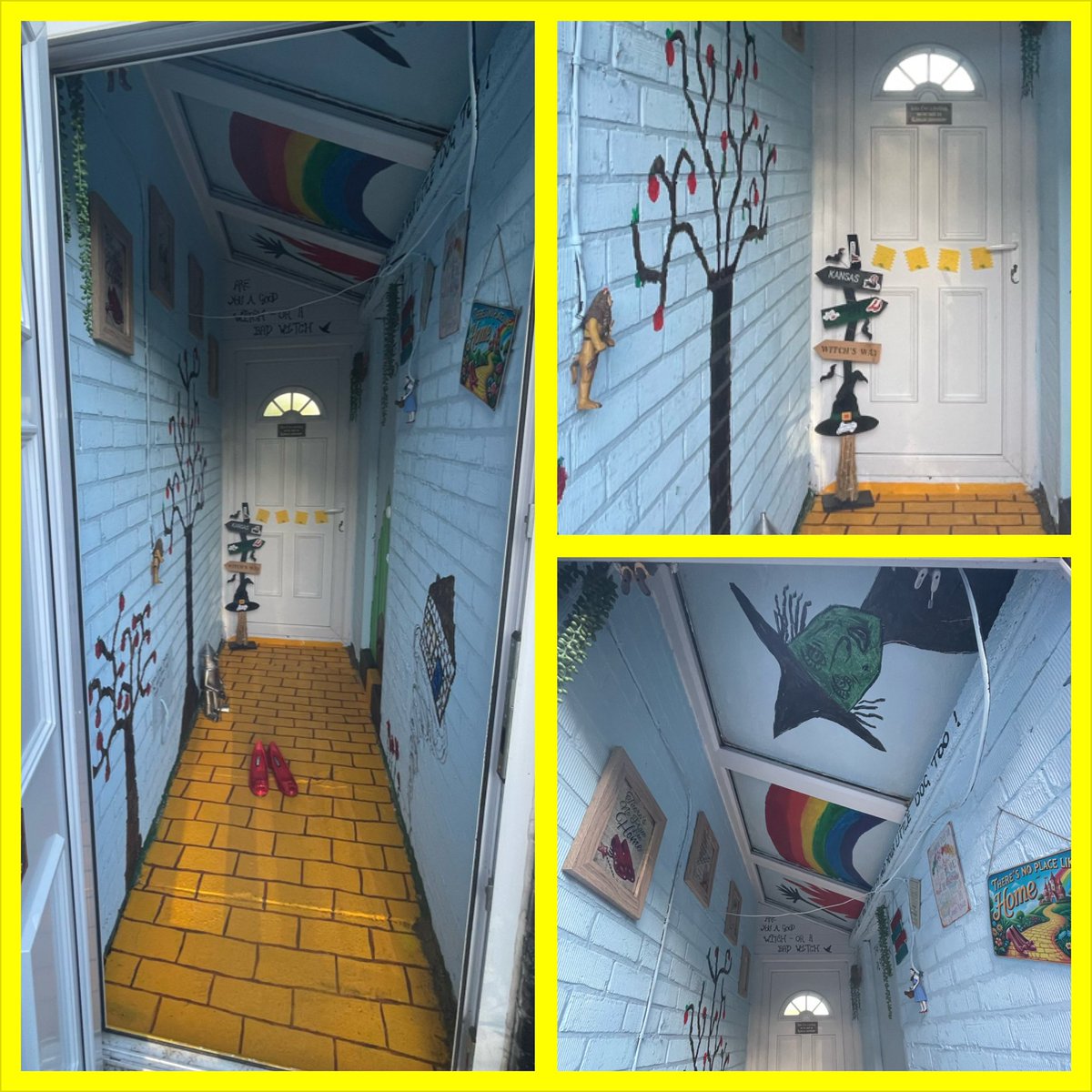 devereux1655's tweet image. Well I decided to turn my dark alleyway into a fun trip down the yellow brick road 🤣 #wizard #oz #rubyslipper #rainbow #Dorothy