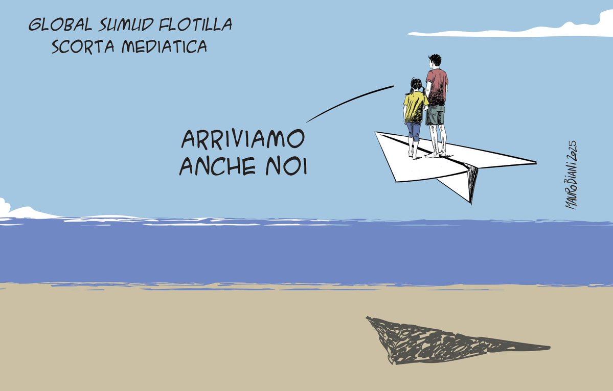 #GlobalSumudFlotilla 
Scorta mediatica.
Oggi per <a href="/repubblica/">Repubblica</a>