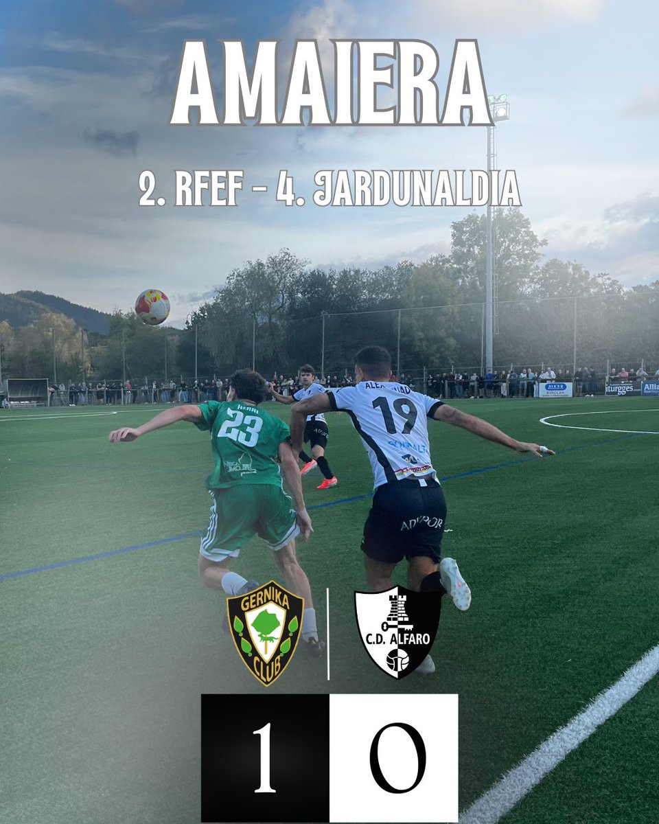 🔚 AMAIERA

BIGARREN GARAIPENA JARRAIAN! 

🖤🤍 Eskerrik asko Urbieta!
 
1-0 | #GernikaAlfaro #ForzaGerni #HerriarenIlusioa