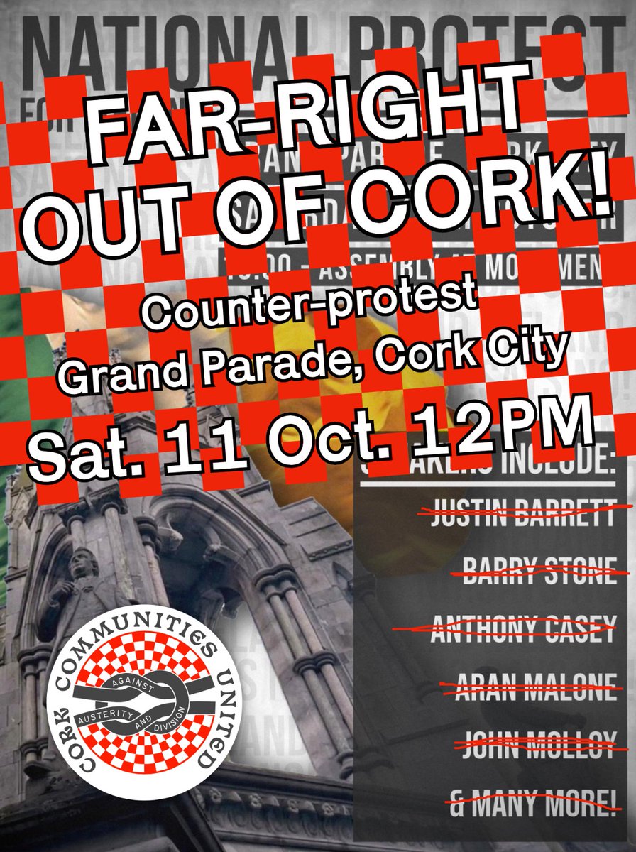 The blame for the housing crisis lies squarely at the doors of FF/FG/GP/LP &amp; Independent Ireland. Fascists want you to blame the powerless for a crisis caused by landlords. Their headliner is a proud Hitler fanboy. On Grand Parade, 11th October @ 12 PM, Cork says no to fascism.
