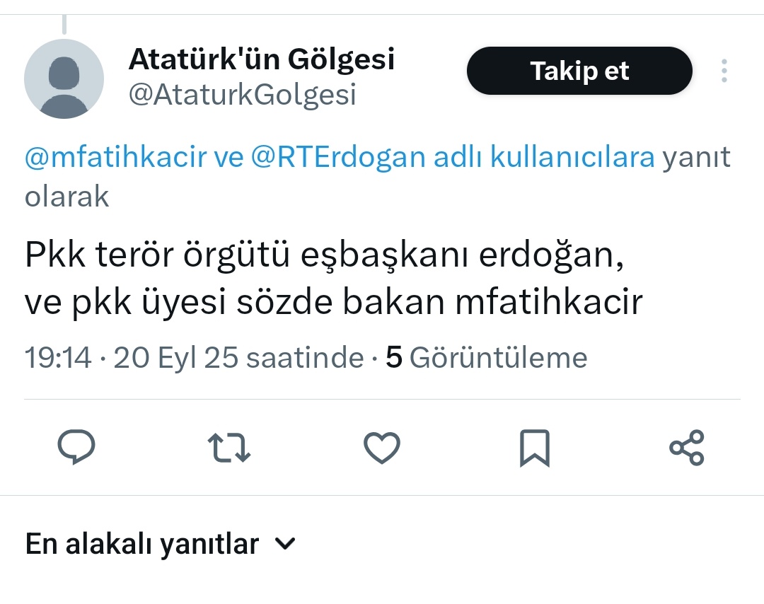 Paylaşımlarına bakar mısınız❓
Düşman yemin ederim... 
Kim bu örgütün sahibi ❓

Lütfen sayfasına girip kontrol edin. <a href="/SiberayEGM/">Siberay</a>