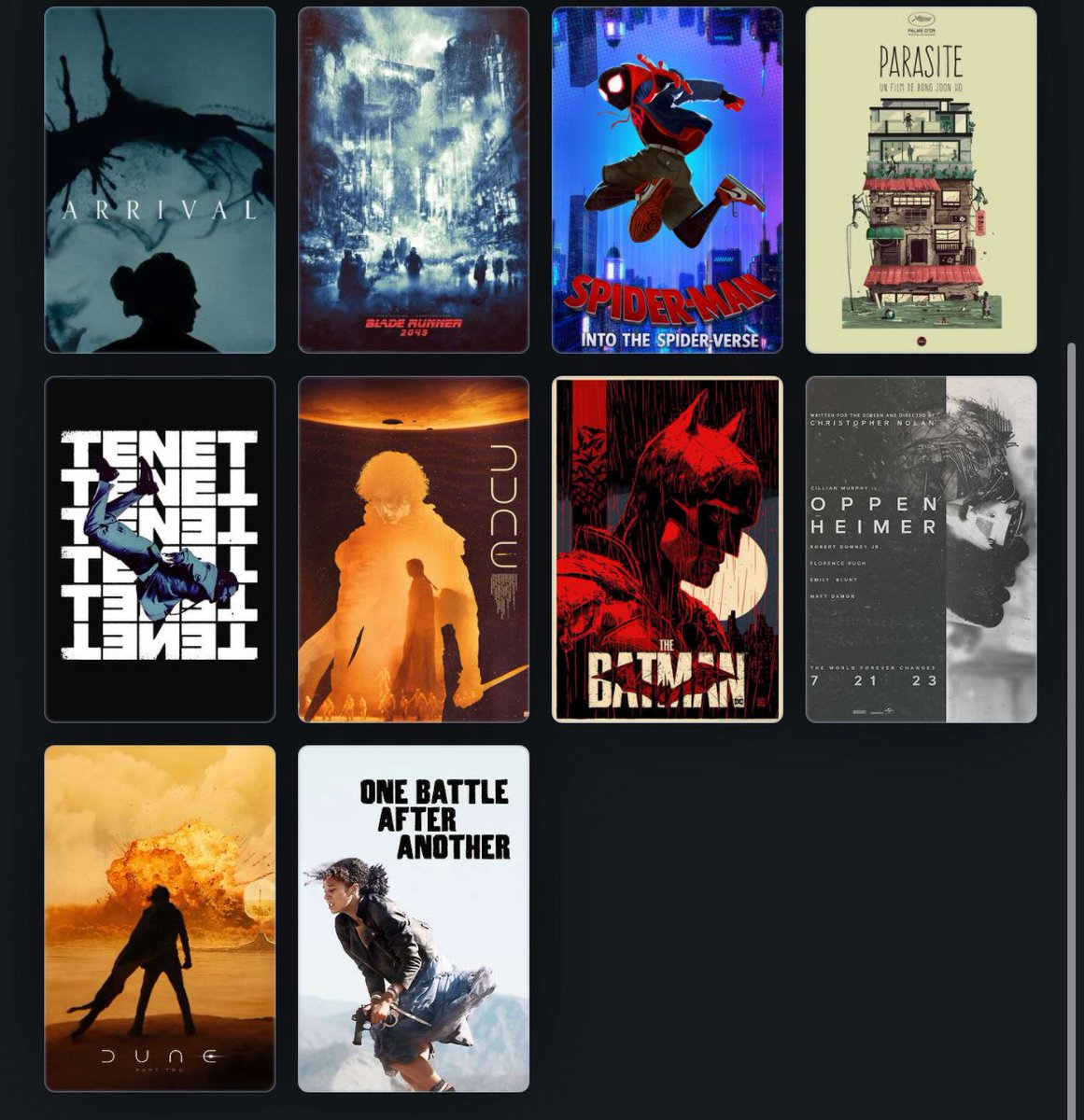Favorite film from every year I’ve been alive