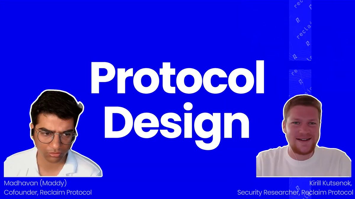 Madhavan (Maddy) (@madhavanmalolan) on Twitter photo Very excited to share a whole new architecture for <a href="/reclaimprotocol/">Reclaim Protocol</a>, via this conversation with <a href="/kkutsenok/">Kirill Kutsenok</a>
Lot of clever tricks come together to make this happen!
✅Traffic indistinguishable from real traffic
✅Client side privacy protection
✅No heavy compute
More 👇 Very excited to share a whole new architecture for <a href="/reclaimprotocol/">Reclaim Protocol</a>, via this conversation with <a href="/kkutsenok/">Kirill Kutsenok</a>
Lot of clever tricks come together to make this happen!
✅Traffic indistinguishable from real traffic
✅Client side privacy protection
✅No heavy compute
More 👇