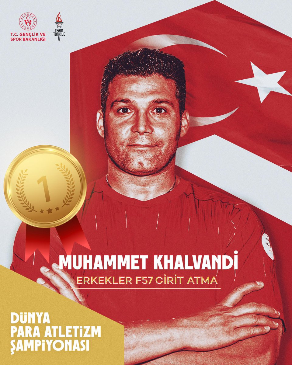🚨DÜNYA REKORTMENİ ŞAMPİYONLARIMIZ!

Paralimpik sporcularımız bizi gururlandırmaya devam ediyor!🇹🇷

Dünya Para Atletizm Şampiyonası’nda dünya rekorları kırarak altın madalya kazanan Aysel Önder ve Muhammet Khalvandi'yi yürekten kutluyorum.🥇👏🏻