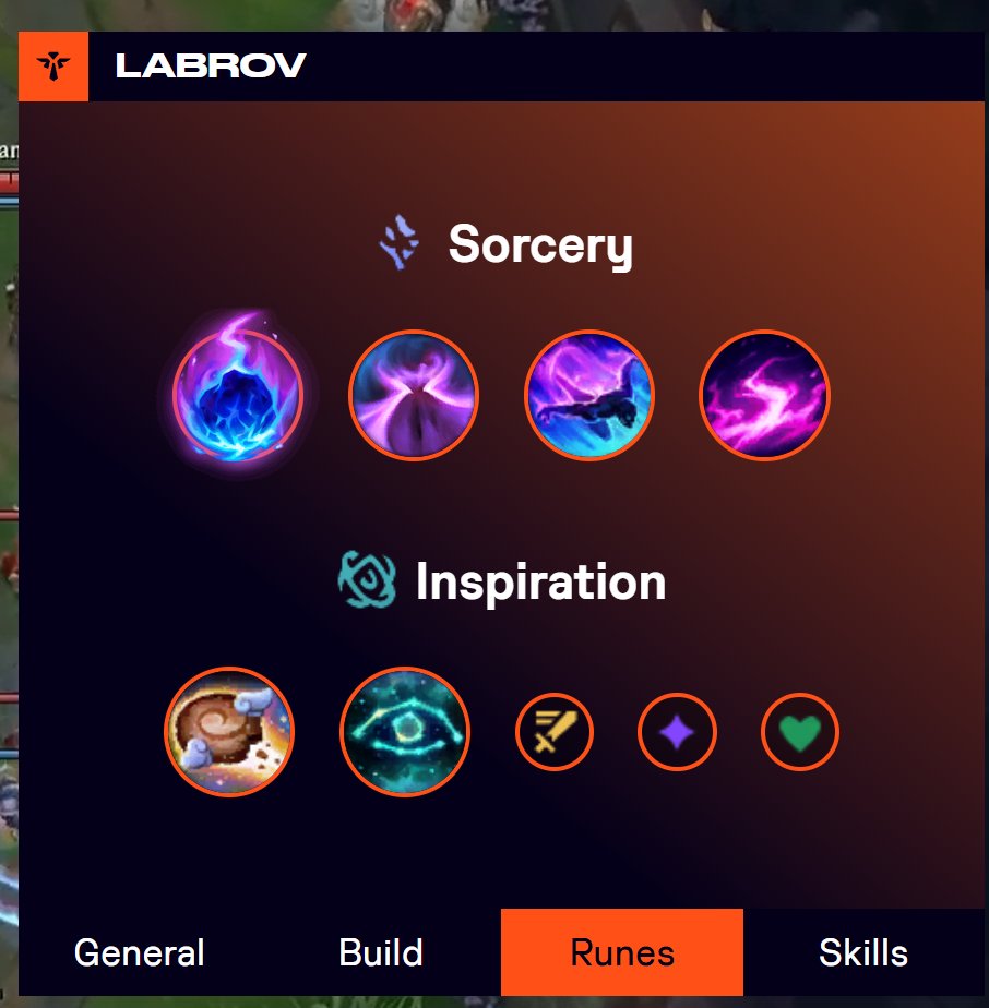 Faetski's tweet image. are runes bugged on overlay or did labrov actually click attack speed shard?