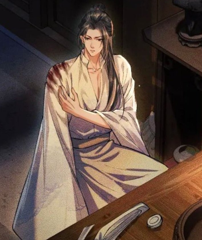 lunariste's tweet image. it really is so sad just how used chu wanning is to doing everything alone; eating alone, tending to his injuries alone, just resigning himself to his fate of solitude because he thinks he's too 'cold' or 'unlovable' for deep friendships/romance :(