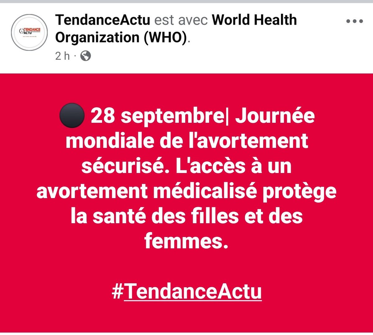 Ok 

#TendanceActu #HealthForAll #Who