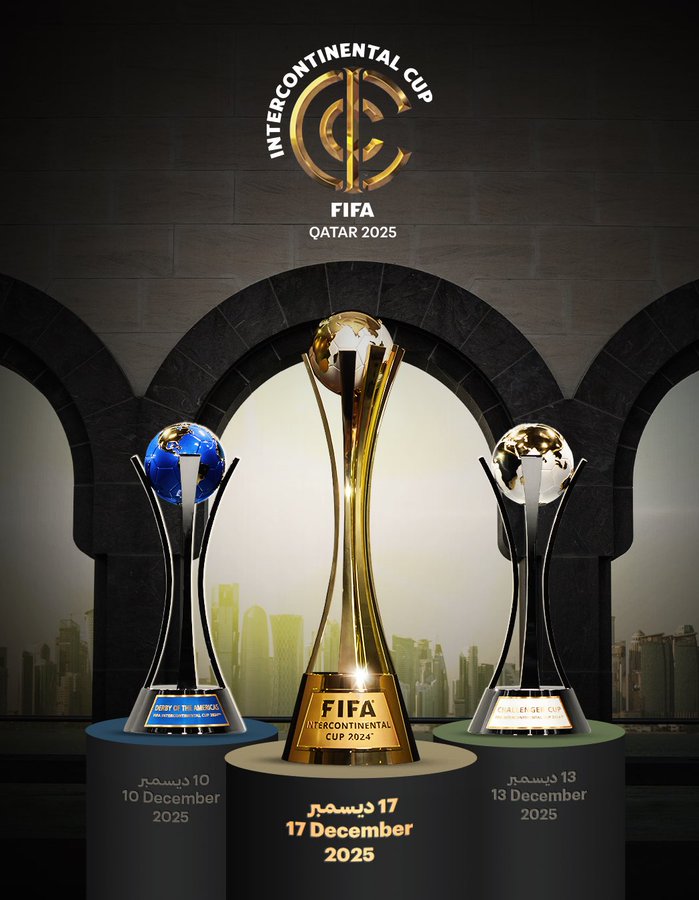 🚨 الاتحاد الدولي لكرة القدم <a href="/FIFAcom/">FIFA</a>  يؤكد على استضافة قطر 🇶🇦 للمرحلة النهائية من كأس القارات للأندية 2025 
⬅️ قطر ستستضيف المباريات الـ3 الأخيرة من كأس القارات في ديسمبر المقبل
⬅️ نهائي كأس القارات للأندية سيكون يوم الأربعاء 17 ديسمبر 2025
#هيدو