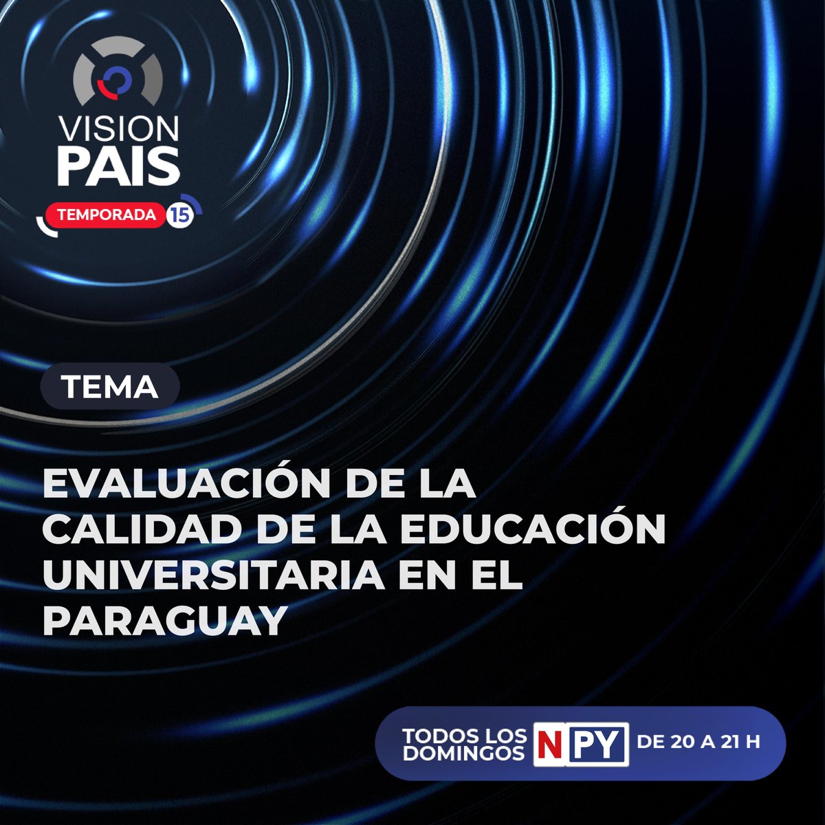 Vision_Pais_py's tweet image. Ya estamos listos, arrancamos a las 20:00 hrs.
Te esperamos por las pantallas de @npyoficial