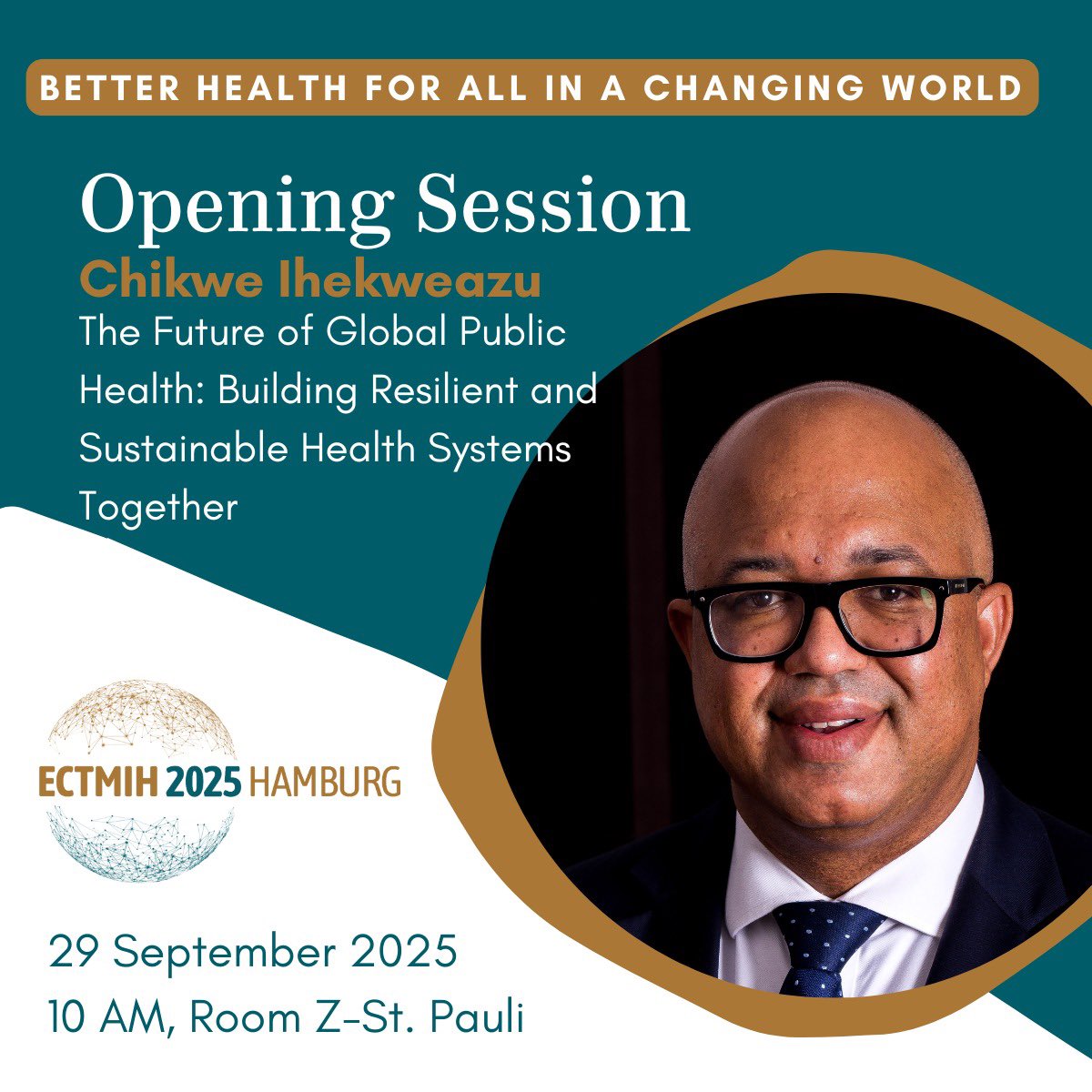 Chikwe_I's tweet photo. Back to Hamburg, city of my birth, to deliver a keynote at the opening of #ECTMIH2025, marking 125 yrs of @BNITropMed

A special moment to reflect on the past, present &amp; future of tropical medicine &amp; international health and the partnerships shaping it

🔗 https://t.co/JilymKkFds https://t.co/FO9EVKztqu