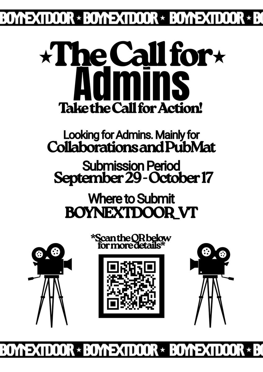 ATTENTION ONEDOORs‼️

As our six superstars are maturing and growing, so is the call for action in this fandom!
We’re knocking into your hearts for our voting donation drive and admin recruitment for this comeback🗳️

💳: put your username
👥: forms.gle/4LJusMbpwYmgeZ… [09.29-10.17]