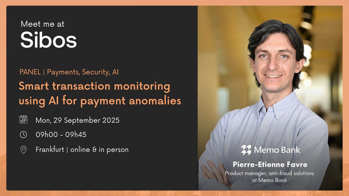 How do we build the future of payment security? I'll be exploring this question at SIBOS on the panel "Smart transaction monitoring using AI for payment anomalies." Let's discuss how AI can help stop fraud in its tracks. See you on the Swift Conference Stage, 29/10 at 9:00 am!