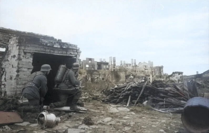 28 September 1942

We moved through basements today - the Soviet defenders have turned the cellars into sprawling networks of strongpoints — loopholes had been drilled in cellar walls, and submachine guns spat in the dark.

We used grenades liberally and, with support from a