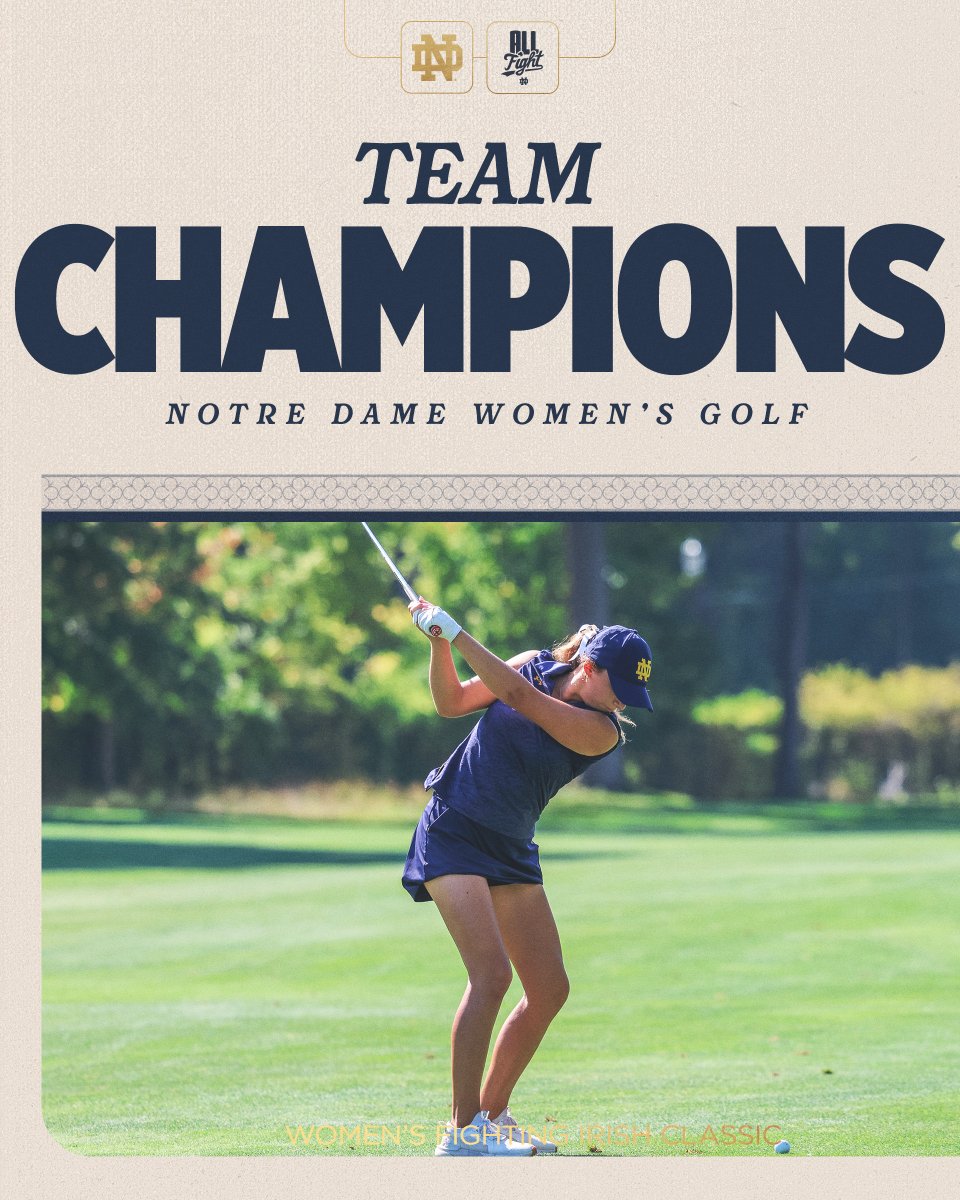 Home course defended ☘️

The team took home the Women's Fighting Irish Classic championship Sunday evening at the Warren Golf Course!

#GoIrish