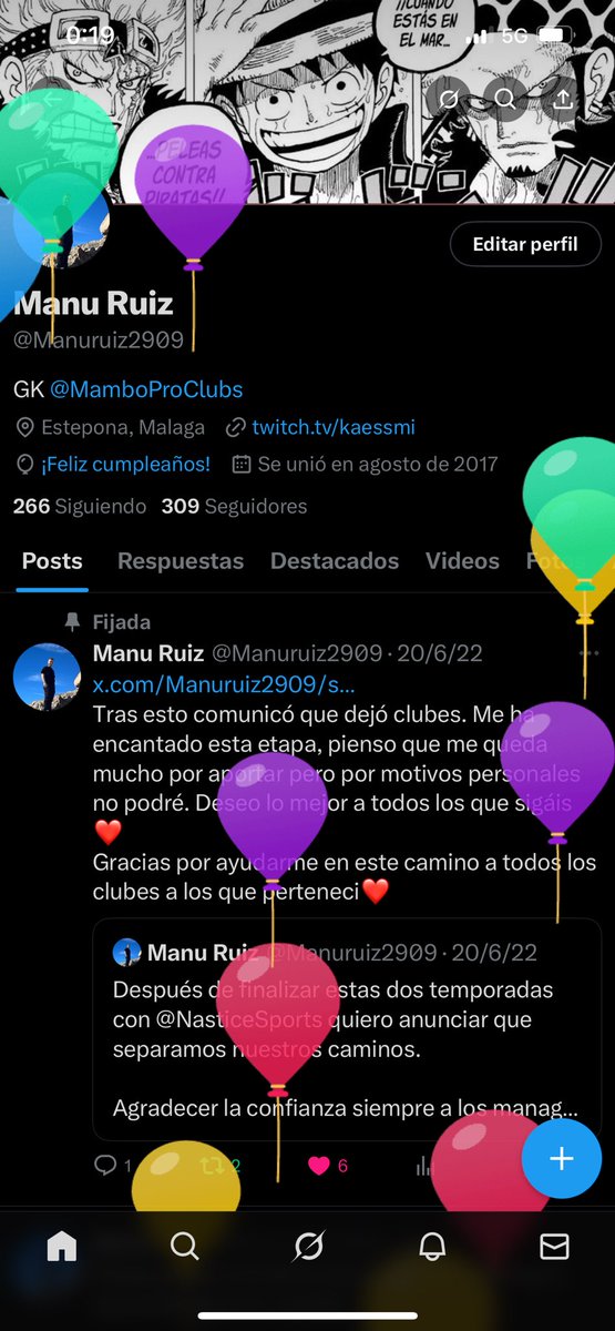 Globitos en el perfil 🥳🥳🥳