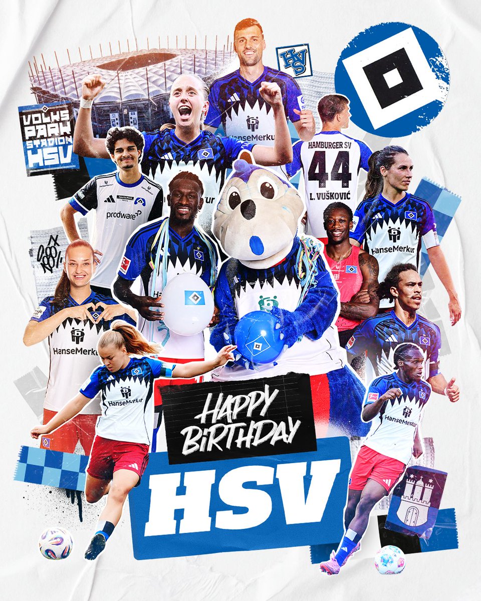 1⃣3⃣8️⃣ Jahre im Zeichen der Raute! Heute feiern wir unseren Geburtstag. 🎉🔷

#nurderHSV #HappyBirthday