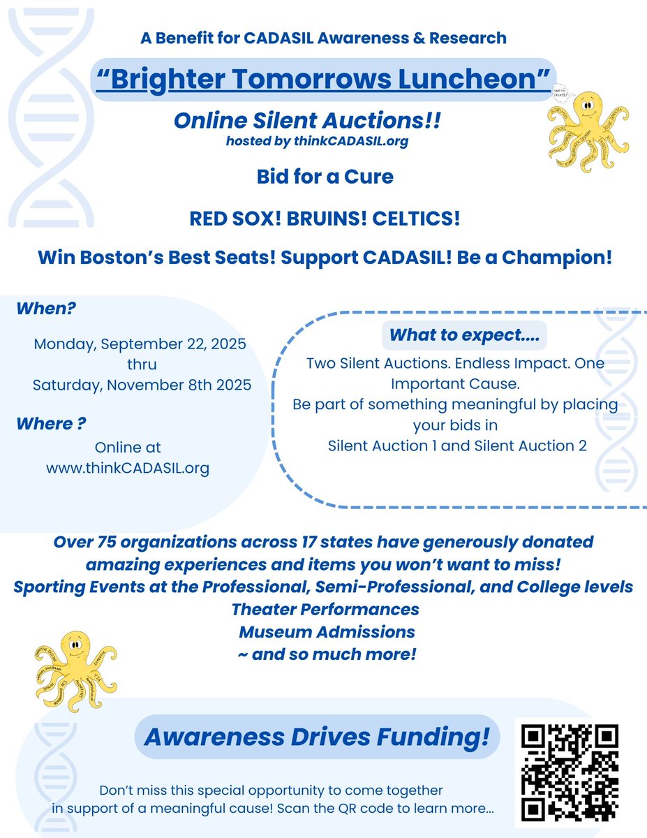 Thank you thinkCADASIL!
📷 Explore thinkCADASIL Silent Auction 2 for these can’t-miss tickets. 
zeffy.com/en-US/ticketin…
📷 Don’t forget thinkCADASIL Silent Auction 1—packed with fabulous items waiting for your bid! 
zeffy.com/en-US/ticketin…