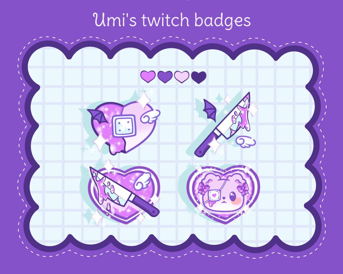 💜 New Twitch badges are here! 💜
💜 Made with love for my channel 💜