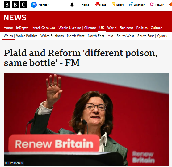 Desperate Labour now turning nasty in Wales. Next May is going to be very ugly for the red BritNats in Wales and Scotland.