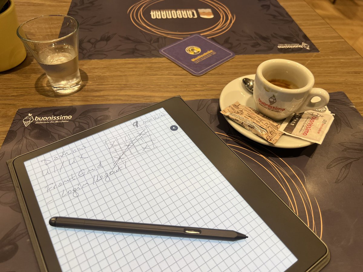 Pizza 🍕 &amp; beer🍺 and coffee ☕️ in an Italian style restaurant here in Würzburg.

The playlist was all from Max Pezzali group 883: una canzone d’amore

open.spotify.com/track/4pD1Wit3…