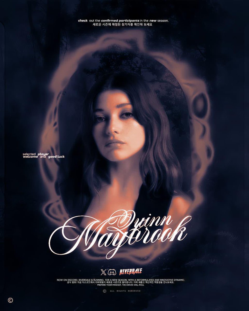 riverdalerltt's tweet image. ⠀⠀⠀⠀#participant | welcome!

⠀⠀⠀⠀© Quinn Maybrook (@maagicaaal), está confirmada na temporada ‘blackhollow’.

 ⠀⠀⠀⠀#TeamQuinn 🔪
⠀⠀⠀⠀