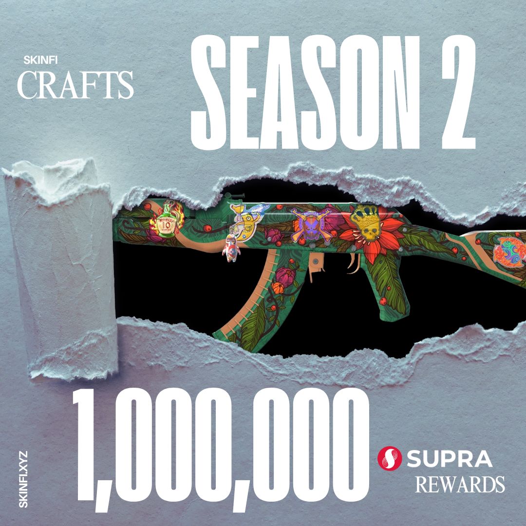 🔥 Crafts Season 2 launching next week 🔥

💎 1,000,000 $SUPRA Rewards:
⚡ 500,000 $SUPRA Cases Rewards
🎲 500,000 $SUPRA Rolling Rewards unlocked once all cases are minted

📦 5 New Cases
📆 1 Month Season

Launch date + full details dropping soon. Stay ready.