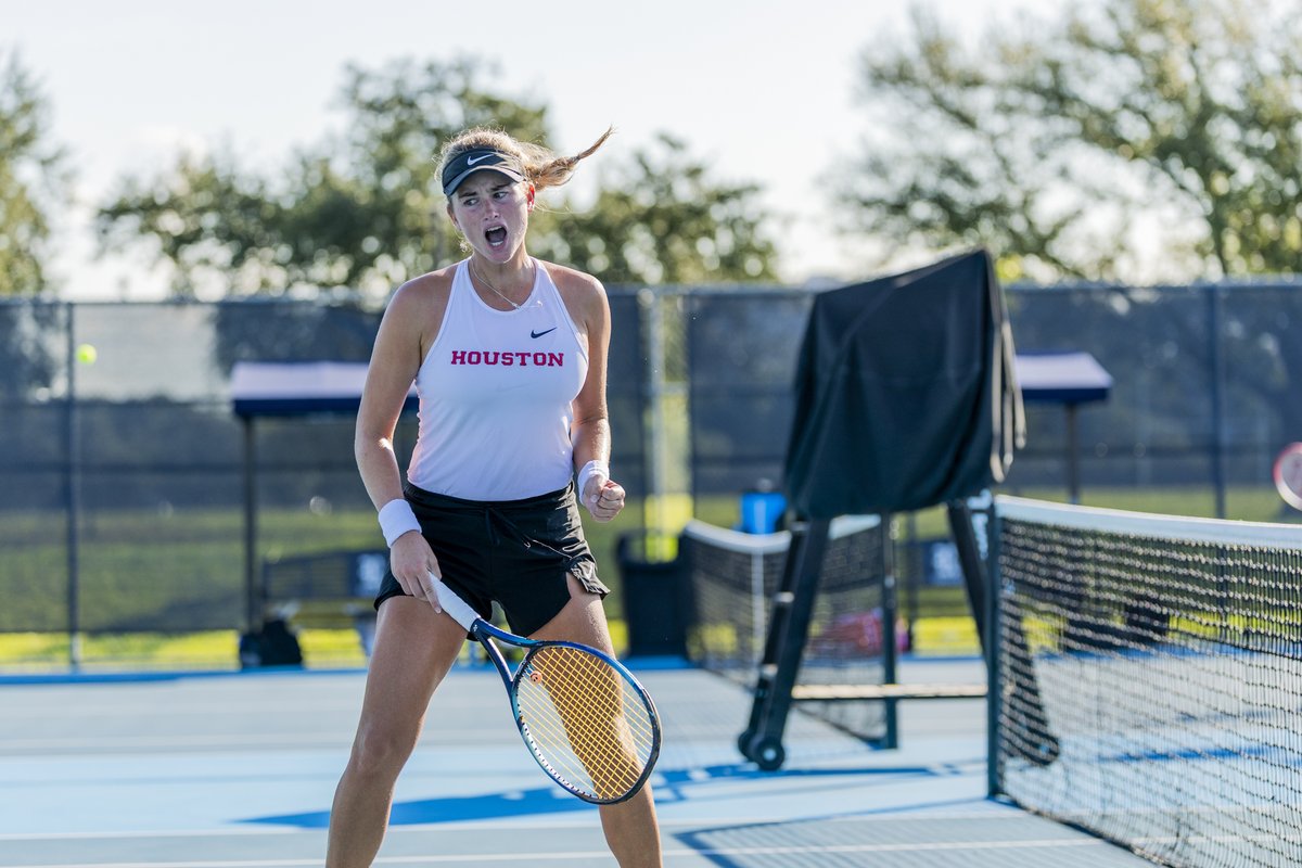 Sunday W's. 

✅ Chems def. Kennedy Gibbs (Baylor), 2-6, 6-3, 10-7
✅ Gaby def. Milica Poposki (Cincinnati), 7-5, 6-4
✅ Petja def. Simryn Jacob (Kansas), 6-2, 6-3
✅ Valeriia def. Olivia Bergler (UCF), 6-0, 6-1

#HoustonTennisHustle