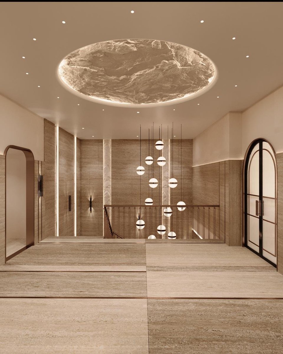 CSTERNDesign1's tweet photo. Enter the new shul through a grand lobby, where light tiles and copper accents create an atmosphere of grace and grandeur! https://t.co/3a8lDZhVv3