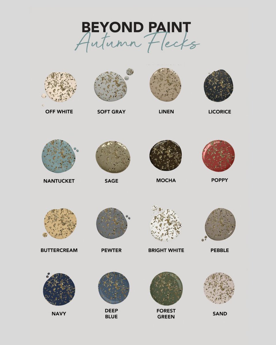 beyondpaintdiy's tweet image. This autumn, we&apos;re adding a touch of charm and texture to your countertops! Available in a variety of shades, there&apos;s a perfect match for every style. Which one is your favorite?! ✨

#BeyondPaint #CountertopMakeover #DIYHomeProjects #AutumnFlecks