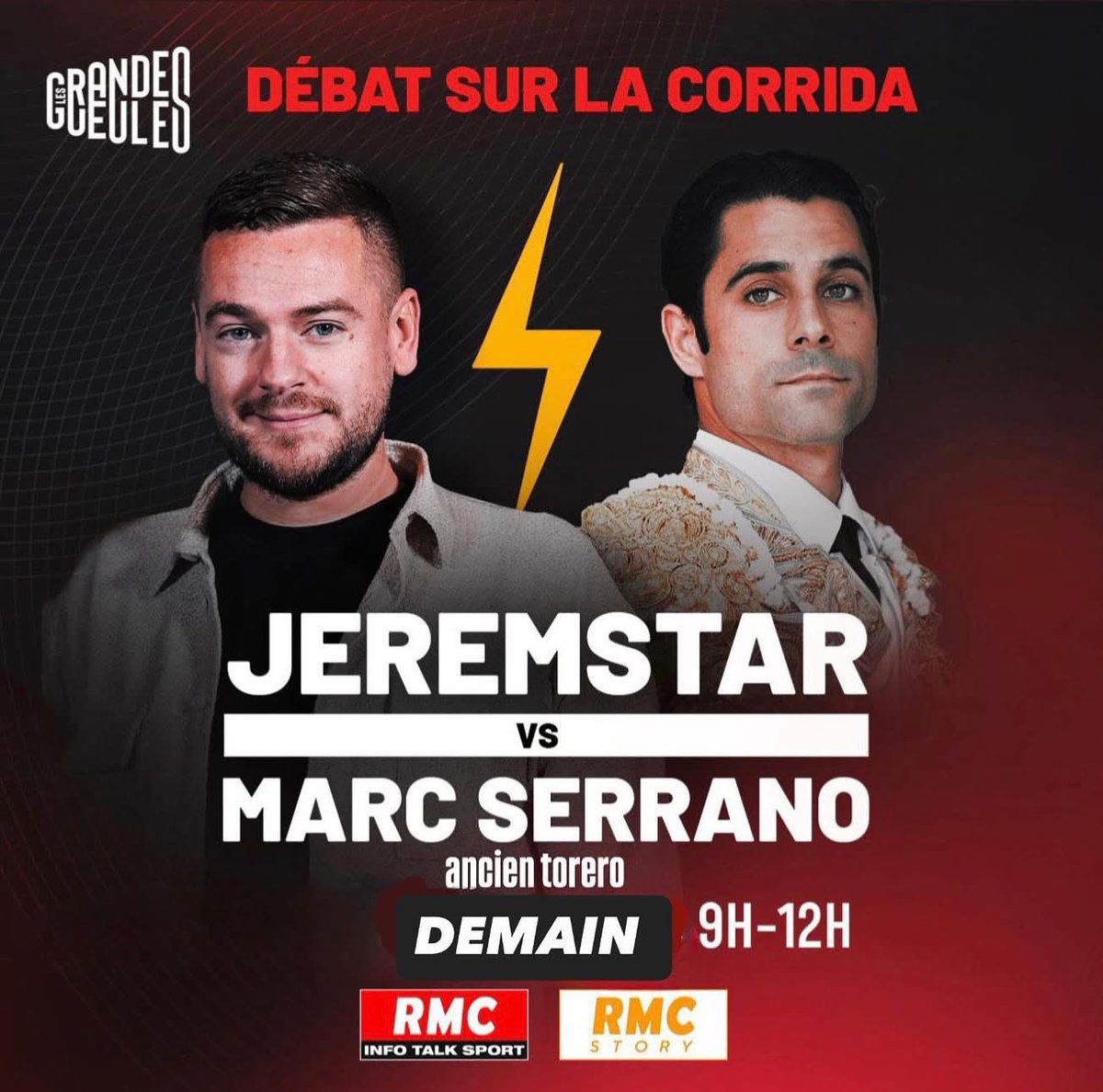 📻 rmc.bfmtv.com/en-direct/
Si demain on coupe internet <a href="/jeremstar/">JEREMSTAR</a> ne sera plus rien car il n’existe que dans une dimension virtuelle … Marc en revanche sera tjs là parceque la corrida n’en déplaise aux chouineurs,est une métaphore du monde réel.