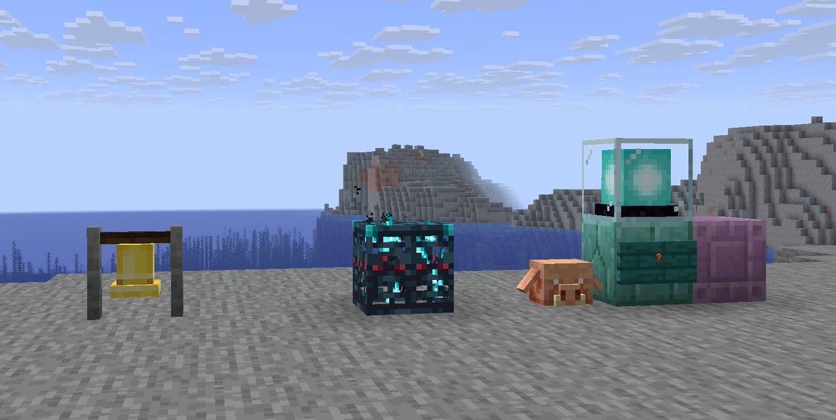 gaspoweredpick's tweet photo. Mojang has said not only that Mounts of Mayhem will reveal new Minecraft features yet to be discovered, but that they'll focus on the "mayhem" aspect.

It might be speculation, but I do believe this drop has just barely enough space for a new player-activated event. https://t.co/5QmhXZcL49