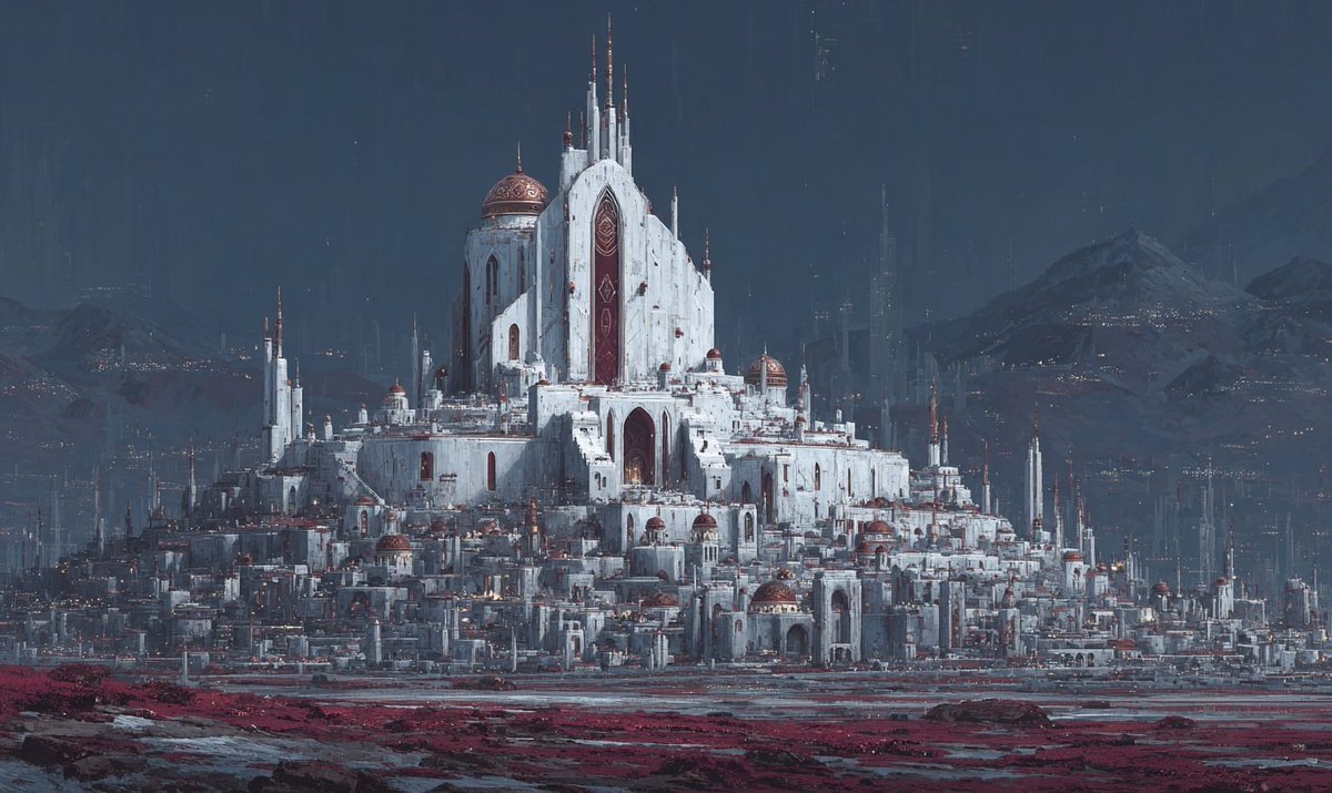 ToshiArte's tweet image. This is the heart of the Templar Elves' Empire: a monument built not to peace, but to Conquest. They believe purity is achieved through force, and their purpose is to be the sole, righteous civilization in Amia.
​#Amia #Worldbuilding #FantasyArt