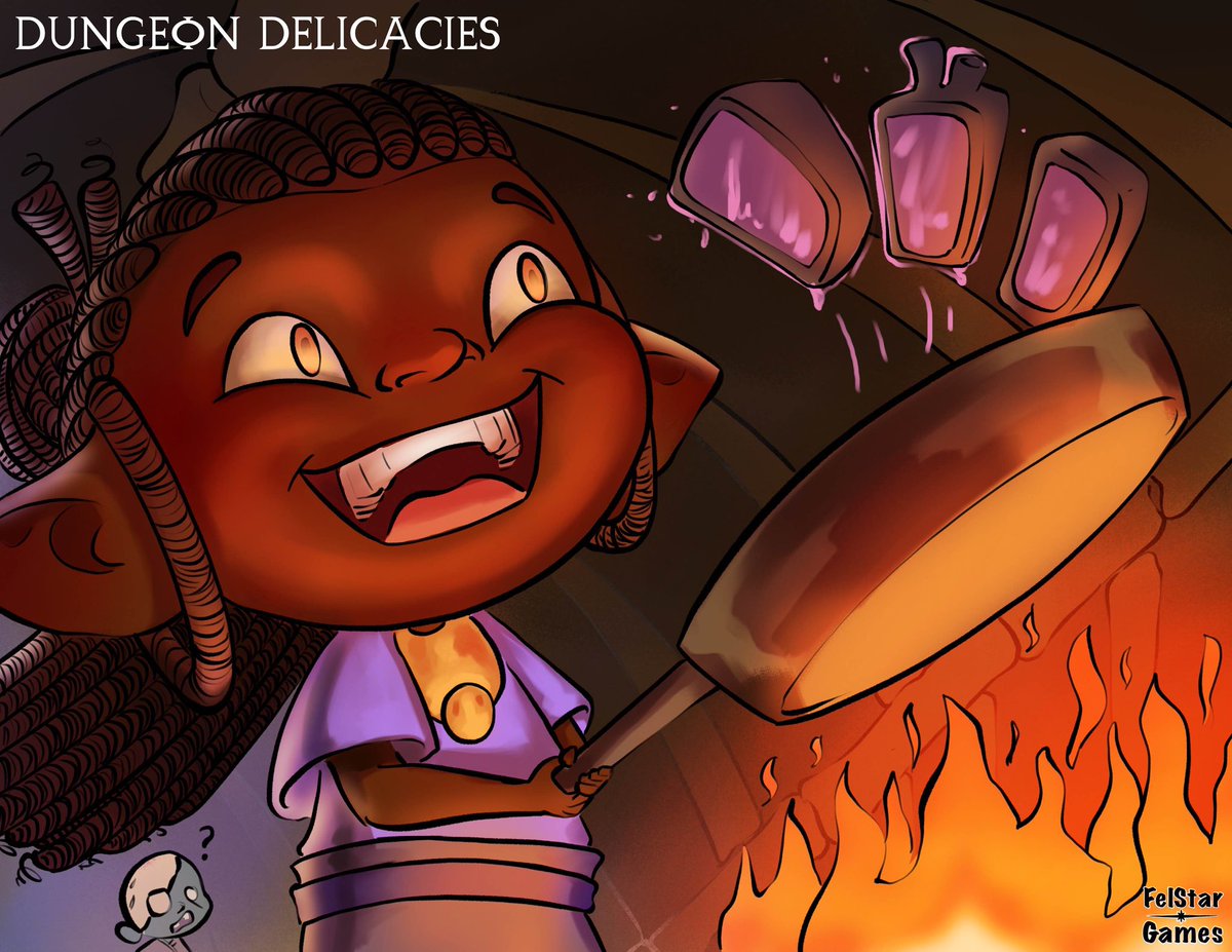 felstar_games's tweet image. Im making another video game!! Dungeon Delicacies is a cooking sim and dungeon crawler where you cook fantastical meals from monsters you slay. Give a follow for updates and sneak peaks at development!!
#gamedevelopment #indiegamedevelopment #art #digitalart
