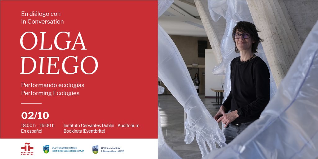 Diálogo con Olga Diego en <a href="/ICDublin/">Instituto Cervantes Dublín</a> 
Nos hablará de su trayectoria y presentará «Metamorfosis», una escultura monumental hecha de plástico que cuestiona la contaminación y abre un espacio de libre expresión en <a href="/ucddublin/">University College Dublin</a> 

🗓02 OCT, 18:00
🎟️is.gd/RdQplq <a href="/UCDsustain/">UCD Sustainability</a>