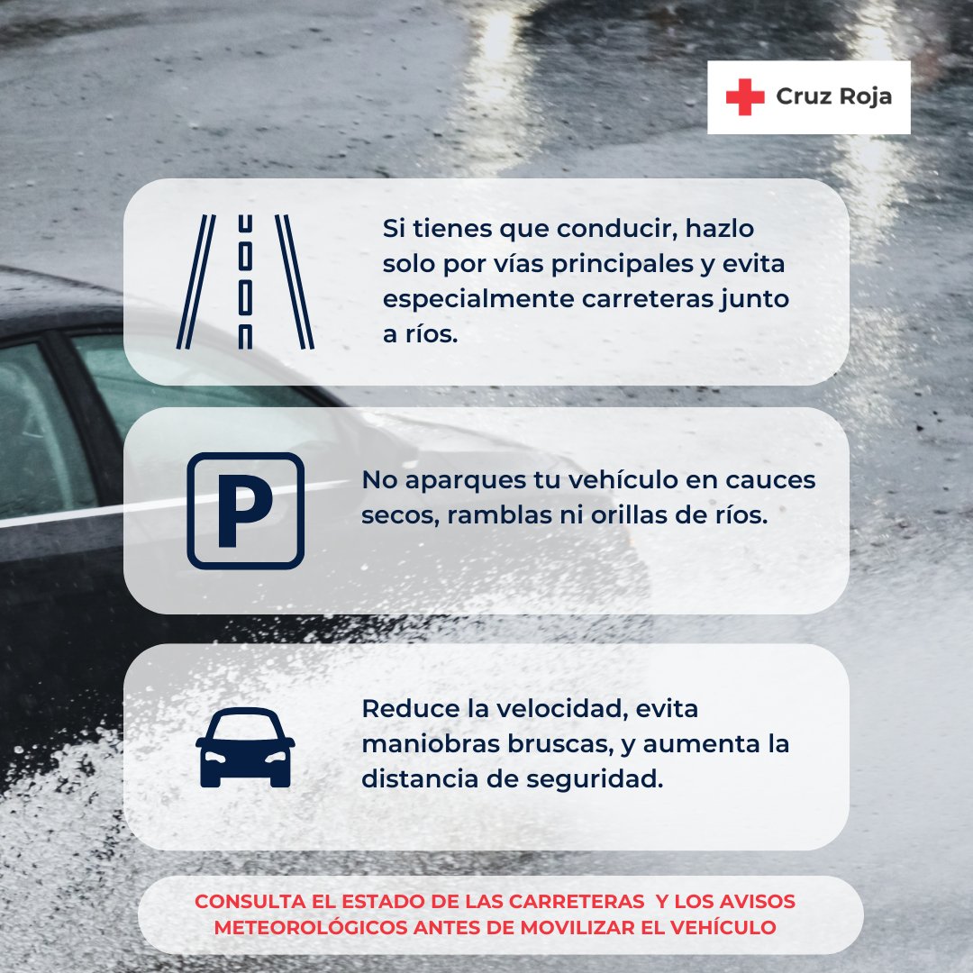 🌧️Si tienes que desplazarte en coche recuerda que la prevención es fundamental.   

<a href="/CruzRojaAL/">Cruz Roja en Alicante</a> <a href="/CruzRojaVLC/">Cruz Roja en Valencia</a> <a href="/CruzRojaCV/">Cruz Roja en Comunidad Valenciana</a> 
#PrevenirEsVivir #AlLadoDeLasPersonas