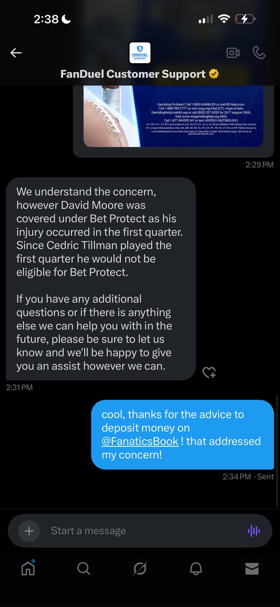 kyleaugust8's tweet photo. @FanaticsBook @FDSportsbook Just gave you guys a new customer!🤝🤝great advertisement😄 https://t.co/4KWSTePMTz
