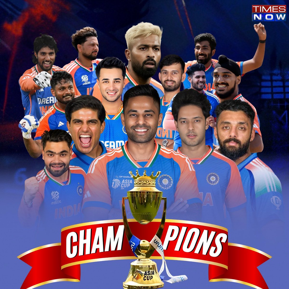 WaisBarakzai's tweet photo. The Indian cricket team won the 2025 Asia Cup, once again thrashing Pakistan cricket team. 
#AsiaCupFinal #indvspak2025 #indvspk https://t.co/LimuOY43LE