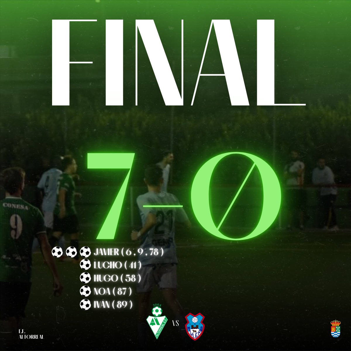 ef_altorreal's tweet photo. ✅️ Primera autonómica y Juvenil Autonómica. 

Buen comienzo de nuestros equipos más grandes de la escuela. 
Destacar este fin de semana la primera convocatoria del portero Juvenil Samu con tan sólo 16 años con el primer equipo. 

Trabajo y humildad. 
Seguimos 💚🤍⚽️ https://t.co/NNaYA5g6GX