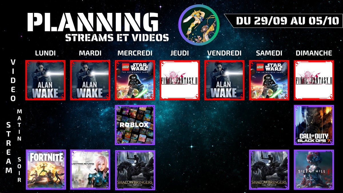 RehDolTV's tweet photo. Le planning !! Les streams seront sur https://t.co/lm1LfdDXPI et sur https://t.co/wn6H2KXuoG   En dehors de nos grands classiques, on va tenter de relancer #silenthillf  cette semaine et également couvrir le lancement de la bêta de COD #blackops7 ! Alors bonne semaine à tous ! https://t.co/MlWHN2pdMS