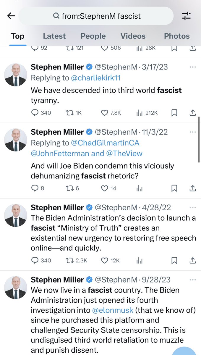 Calling someone a fascist is instigating violence, as Stephen Miller has taught us.