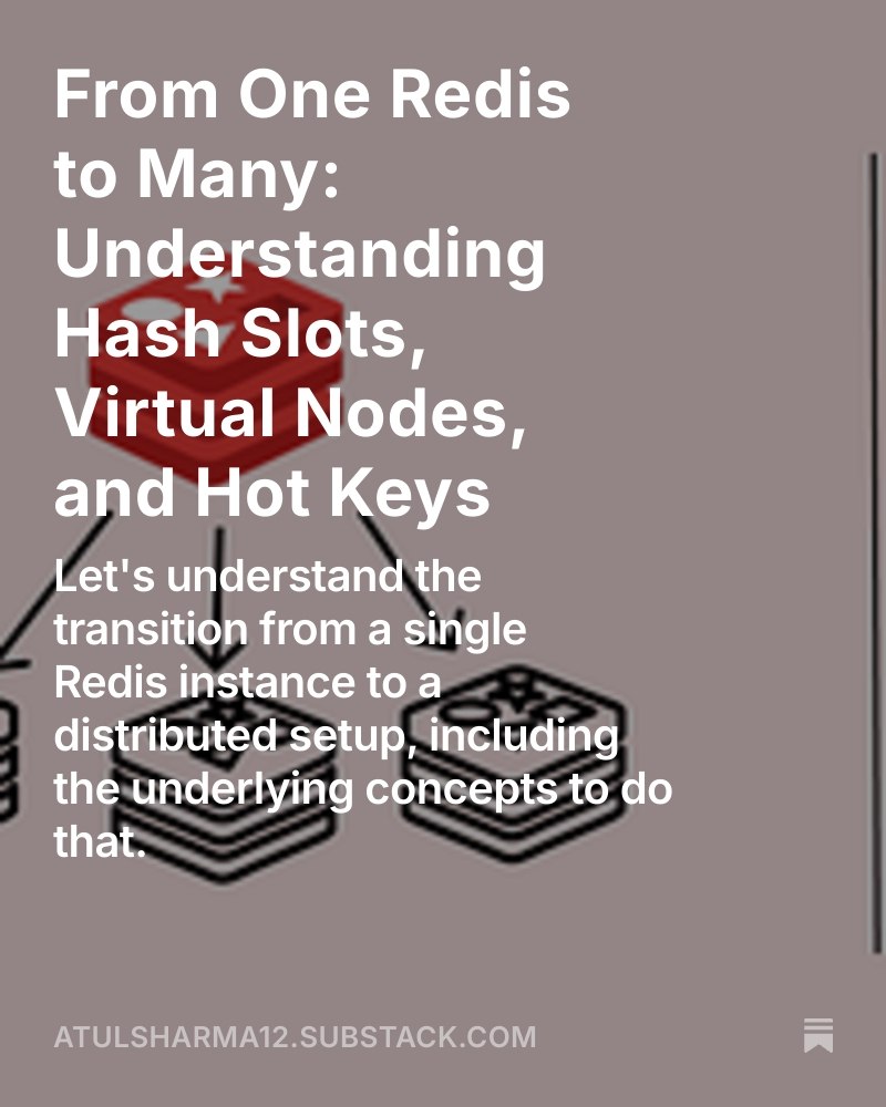 Ever had a single Redis instance buckle under pressure? I learned the hard way while building a trading platform. Here’s the behind‑the‑scenes story of how we went from ‘one Redis’ to a resilient, sharded cluster and the unexpected lessons along the way. substack.com/home/post/p-17…