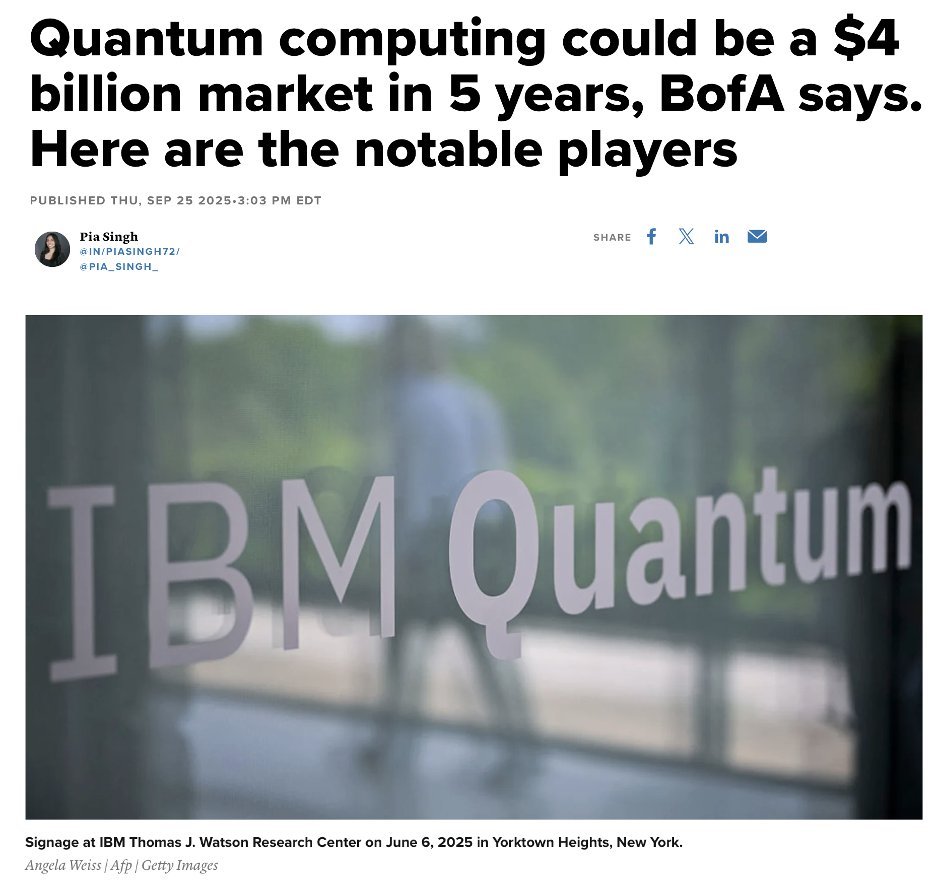 Solix_Trade's tweet image. Quantum computing market could skyrocket to $4 BILLION by 2030, says Bank of America 😱—a staggering jump from their old $300 MILLION prediction. The future isn’t coming, it’s arriving, and it’s breaking all the rules! 💥 #QuantumComputing #TechRevolution #FutureTech #AI…