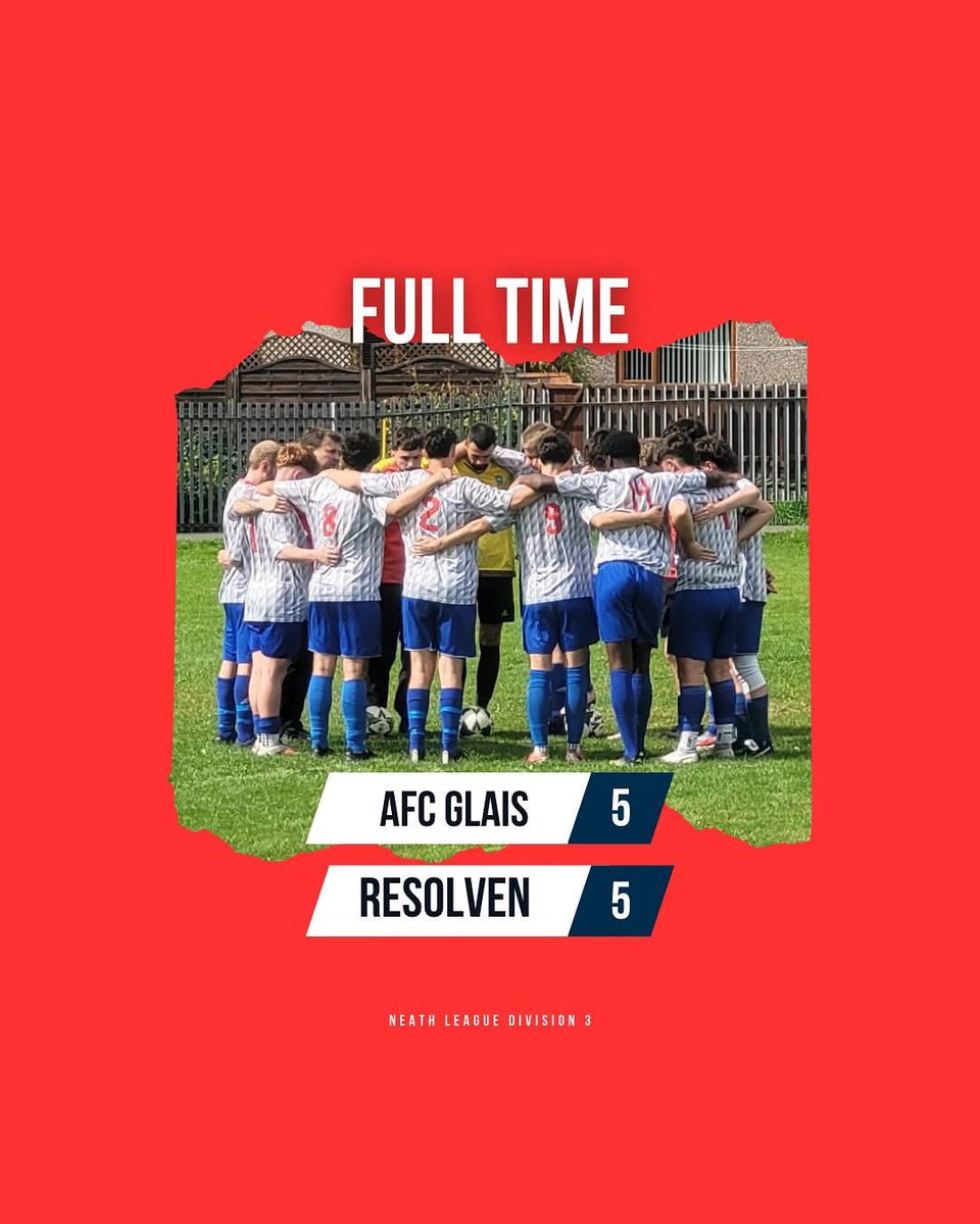 afcglais's tweet photo. AFC Glais Reserve 5-5 Resolven Reserves

In a game that had everything — goals, drama, and a stunning late comeback — Both AFC Glais Reserves and Resolven Reserves played out a pulsating 5–5 draw !
Nicky Sutton ⚽️⚽️⚽️
Jamie Gibbs ⚽️⚽️
Will Page 🏆 https://t.co/LXi5gKzoKZ