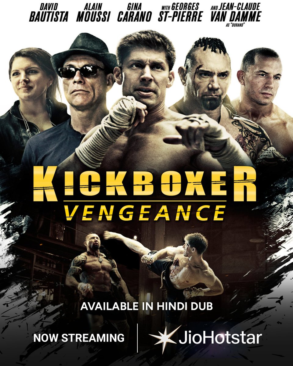 FlickMatic_'s tweet photo. KICKBOXER: VENGEANCE [2016] a martial arts action crime thriller drama film is now streaming in #Hindi dub on @JioHotstar.

IMDb Rating:- 4.9/10

#KickboxerVengeance #KickboxerVengeanceMovie #PictureWorks #VistaIndia #JioHotstar @FlickMatic_ https://t.co/xDSjnMOW97