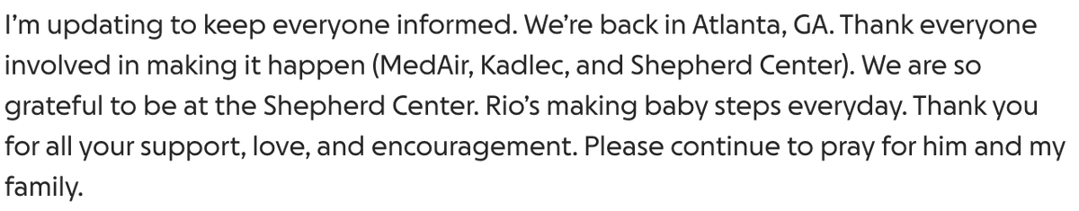 SamBlum3's tweet photo. An update on hospitalized Angels prospect Rio Foster, from his mother, Iris Cleveland. 

Foster was seriously injured in a car crash earlier this month. https://t.co/38DeSYQqcd