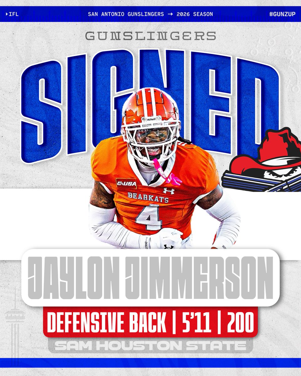 🚨SIGNED: DB Jaylon Jimmerson
📋 Height: 5’11 | Weight: 200 | Sam Houston State
