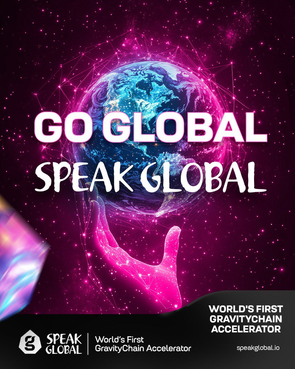 SpeakGlobal_'s tweet photo. 🌍✨ The future is borderless.
Go Global. Speak Global. 🚀
Join the world’s first GravityChain Accelerator and unlock limitless opportunities.
#SpeakGlobal #GoGlobal #Web3 #BlockchainInnovation #CryptoFuture #GlobalNetwork #GravityChain #Accelerator #FutureOfFinance https://t.co/Qm7XKmhlzQ