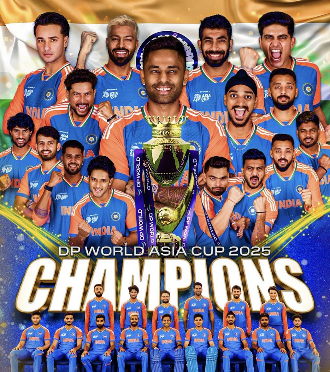 A dominant performance capped by an unbeaten campion 💪

Congratulations to #TeamIndia on winning #AsiaCup2025 🇮🇳 🥳
#INDvsPAK #TVKVijay #India